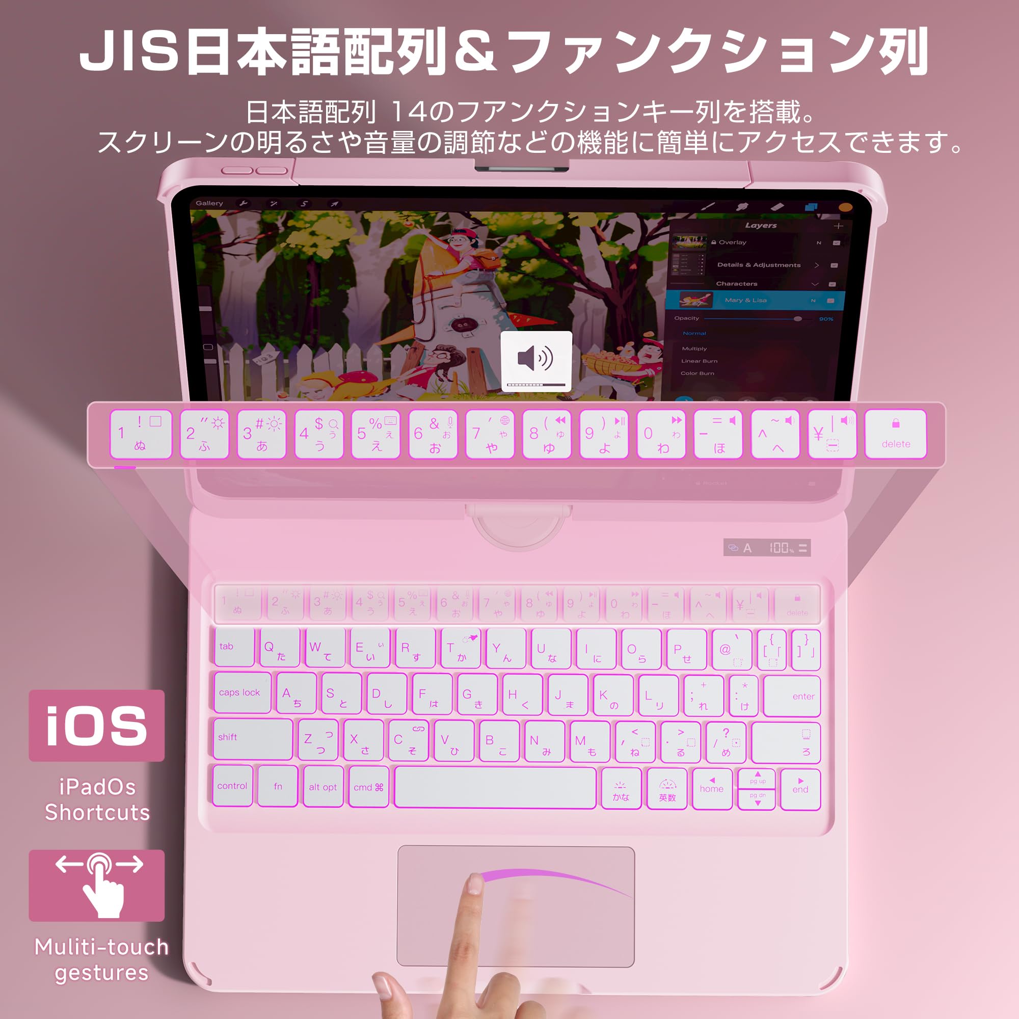 Amazon.co.jp: iFacemall ipad キーボード付きケース A16 第11世代/第